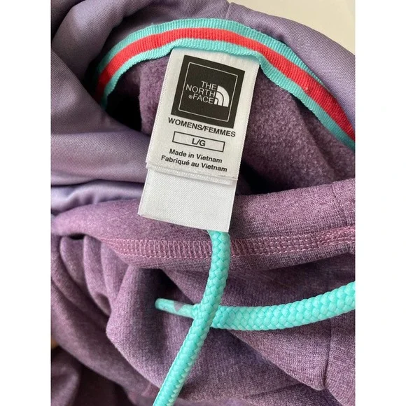 The North Face Purple Cowlneck Hoodie with Bright Blue Drawstring Size Large‎ - Picture 5 of 8